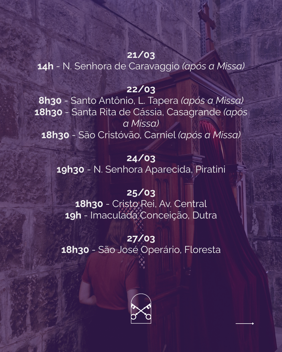 Confissões em preparação à Páscoa