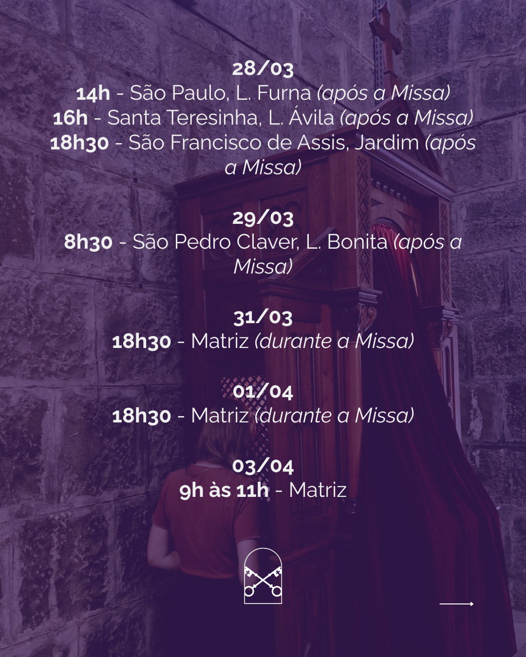 Confissões em preparação à Páscoa